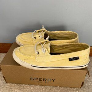 Sperry Top Sider LOUNGE AWAY Canvas boat shoe Size 8 YELLOW